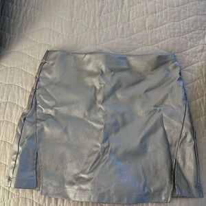 Silver Metallic Skort